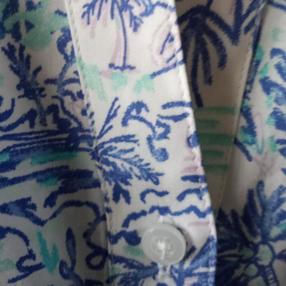 NWOT 'Talbots' Sleeveless Tropical themed Blouse Size XLp 100%Cotton - Picture 10 of 11